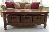 Ethan Allen Coffee Table with Baskets
