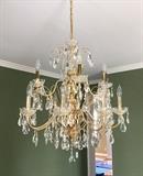 Stunning Brass and Crystal Chandelier