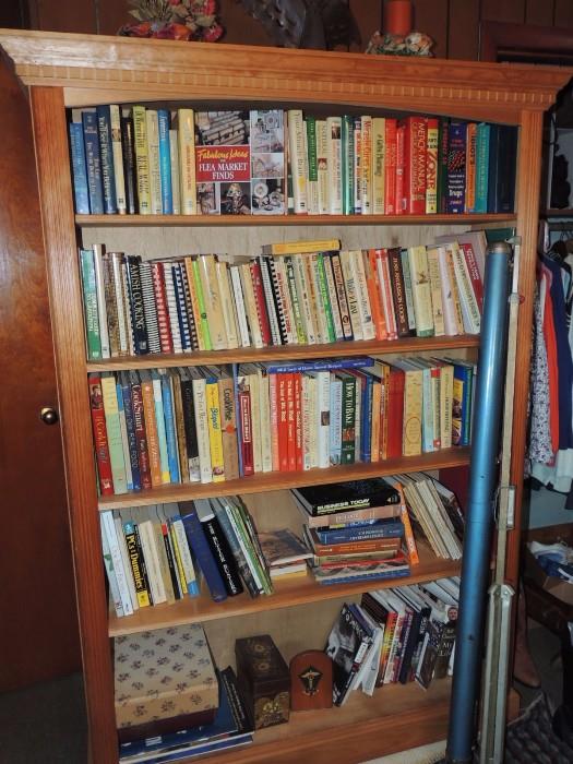 Huge cook book collection on beautiful quality bookcase