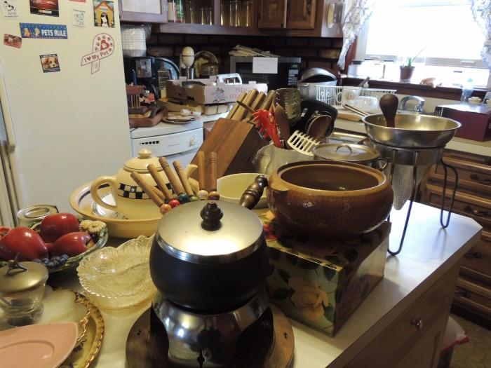 lots of vintage and newer kitchen items.