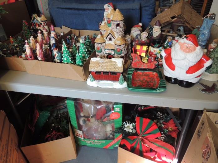 Figures and trees for Christmas villages, cookie jar, so much more.
