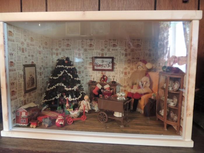 doll house diorama Christmas