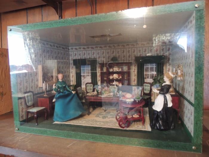 doll house diorama dining room
