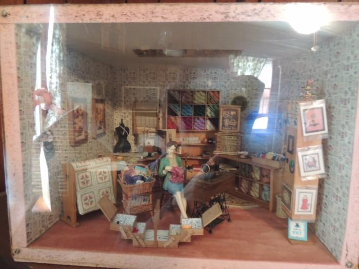 doll house diorama seamstress