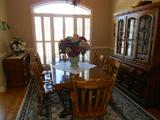 China Cabinet, Table with 6 chairs and 2 leafs. Drop Leaf Buffet Server