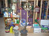 Garden items, birdhouses and feeders, lots of garden flags for all holidays and seasons.