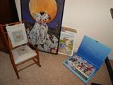 Childs rocking chair. Disney Art, etc