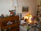 Dale Tiffany Wood Mission Style Lamp, Crystal Lamp, Kitchen Items, Capodimonte, pots and pans, etc.