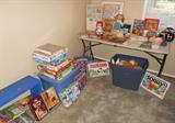 Old and New Childrens items: Puzzles, Games, Vintage Doll, Vtg. Coin Bank, books, etc.