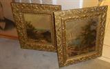 Antique pictures with ornate frames