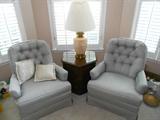 Two side Chairs.  Lamp Table