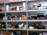 Overflow of kitchen items on the Garage. Shelving will also be for sale. Electronics and miscellaneous items.