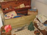 Painted Lane Hope Chest. Cedar Chest Painted. Quilts and antiques, old linens, etc.