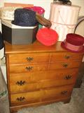 Vintage 1960's hats, hat boxes. This is one of three of these versatile chests.