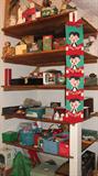 Vintage Christmas Items. Vintage Felt Elves, glass ornaments, etc. Hallmark ornaments new in box, etc.