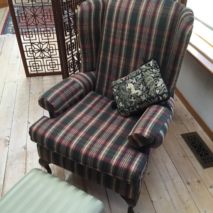 Wing Back Chair and Foot stool (listed separately)