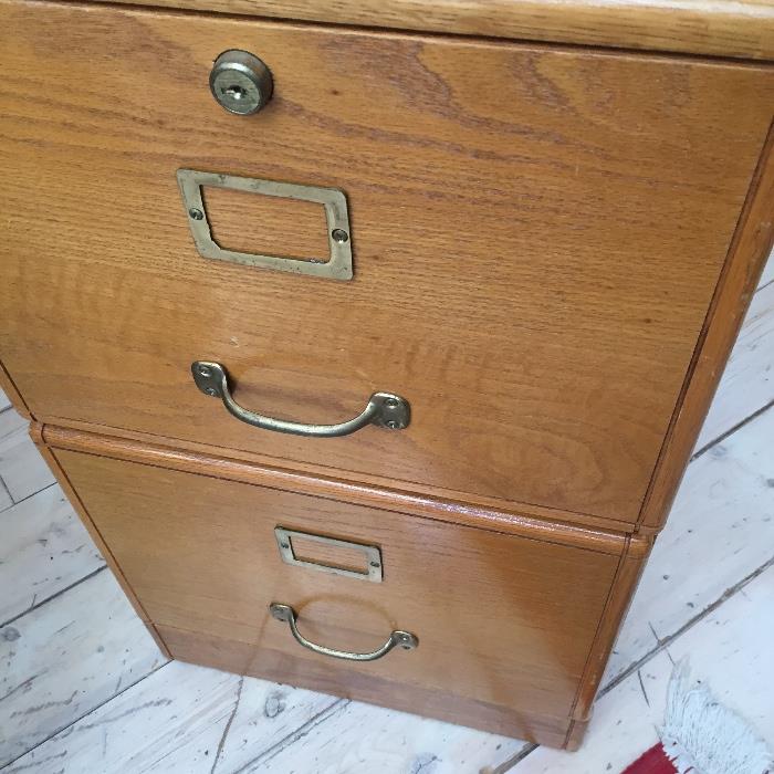 Vintage Oak File Cabinet