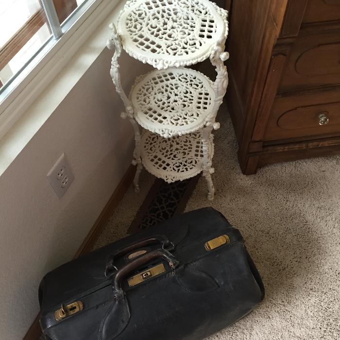 Metal Plant Stand and Doctor's Bag