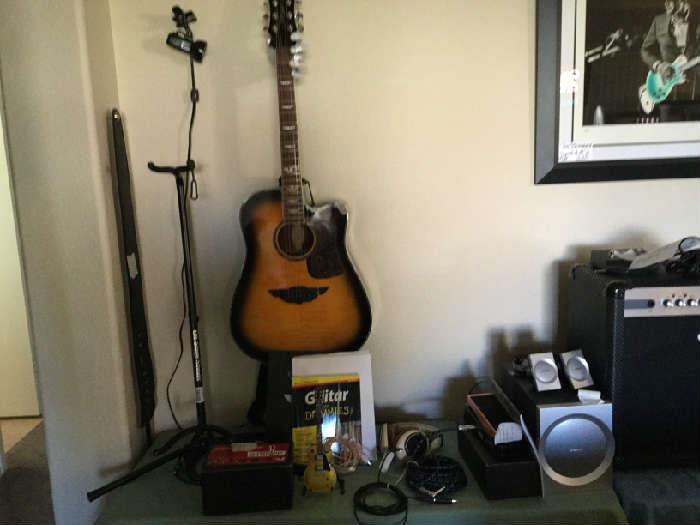 GUITAR, SMALL BOSE 4PC SOUND SYSTEM