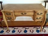 Oak Leather Top Writing Desk 