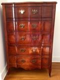 Vintage Cherry French Provincial Tall 5 Drawer Dresser by John Widdicomb Co. (34" L x 22" D x 50" H) 