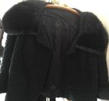Black Russian Fur Jacket with Black Mink Collar