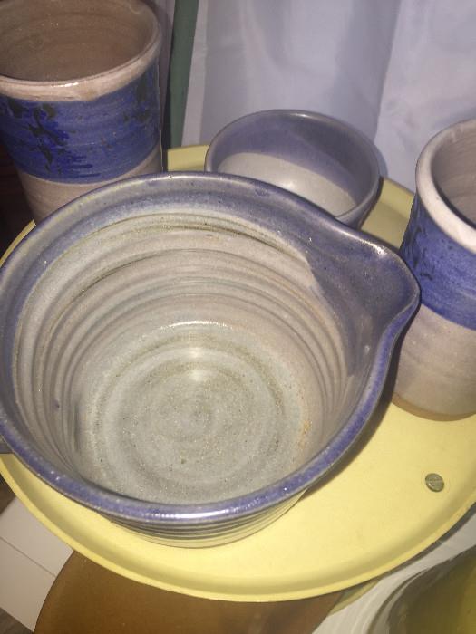 Large collection of art studio pottery, brown glaze set, hull, mc coy and more