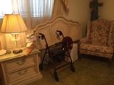 Nice Solid Furniture. Queen Headboard, Nightstands, Winged Back Chair