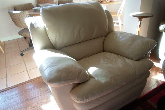 cream leather club chair