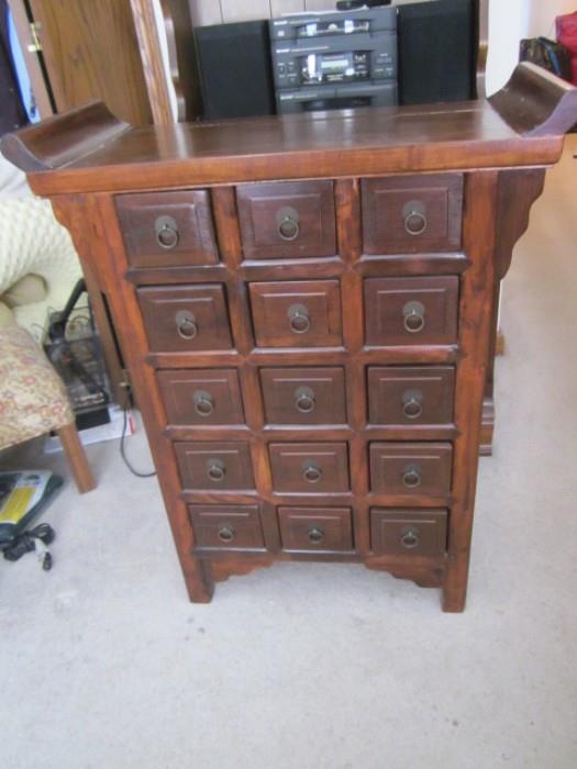 Fifteen drawer vintage stand.