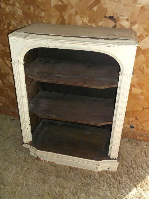 Old radio cabinet re-purposed w/shelves