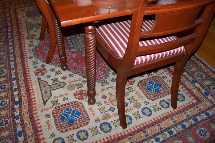 Oriental rug in the dining room