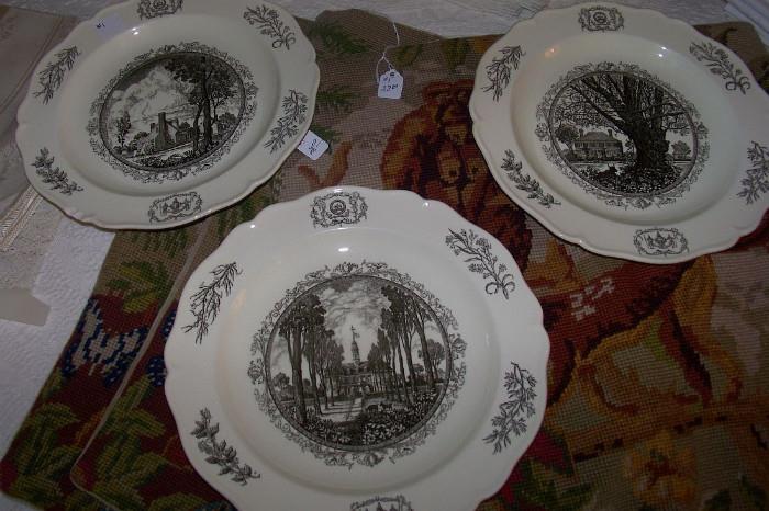 Three Wedgwood transferware plates