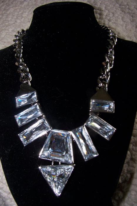 Modern necklace with huge glass stones