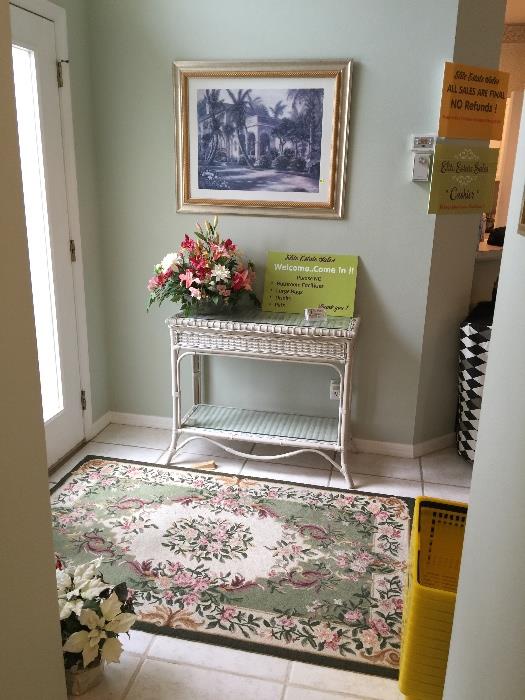 Wicker sofa table