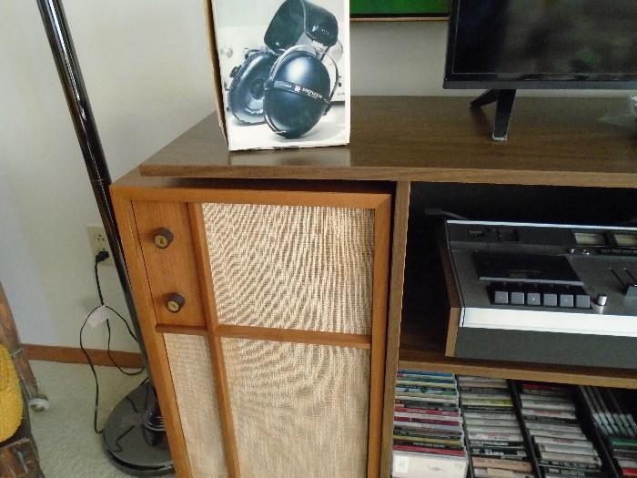 Vintage Knight speakers and Pioneer headphones