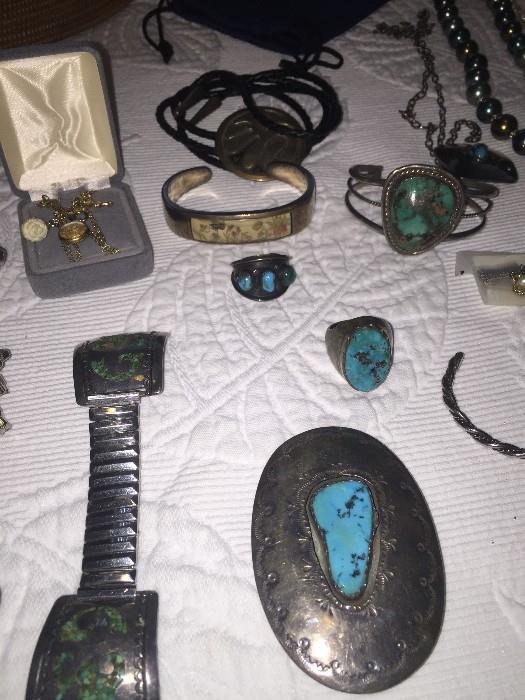 STERLING SILVER NEVAJO ZUNI JEWELRY