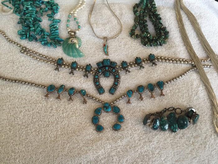 NATIVE AMERICAN TURQUOISE NAVAJO AND ZUNI JEWELRY