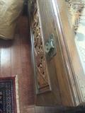 ANTIQUE HAND CARVED CHEST WITH GLASS TOP