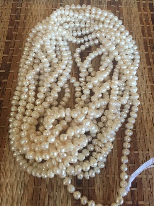 LONG STRANDS OF FRESHWATER PEARLS