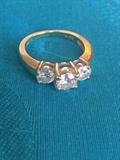 1.5CT 3 STONE DIAMOND RING APPRAISED AT $3,390
