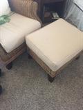 RATTAN CHAIR AND OTTOMAN