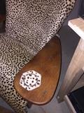 CUSTOM MADE COWHIDE CHAIR WITH OTTOMAN