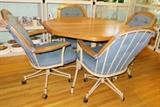 1985 Kitchen Dinette Set with Casters/single leaf. 