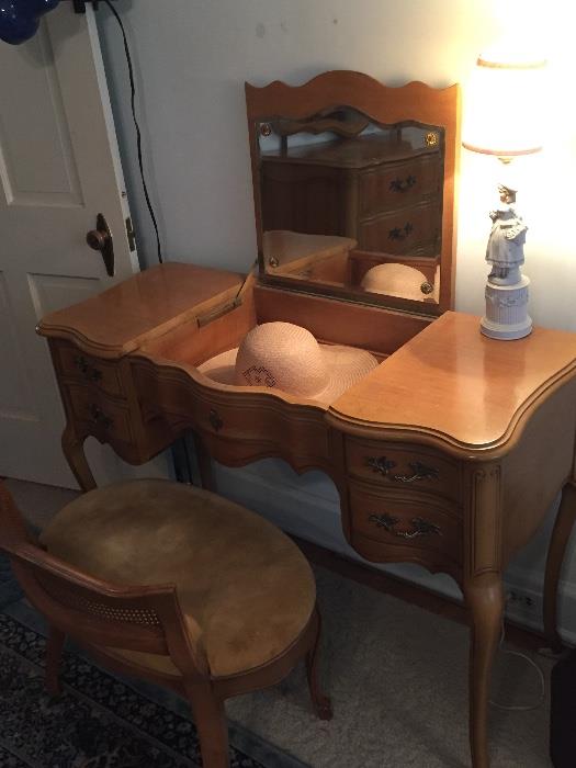 French Provincial dressing table/stool