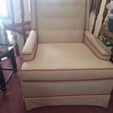 Vintage Chair recovered with a deep orange piping