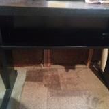 Underneath view of computer desk