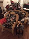 wicker sofa and two chairs