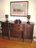 Early 20c inlaid mahogany sideboard
