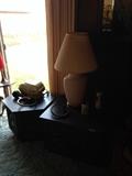 Kinda dark but there are several styles of matching tables in the family room.